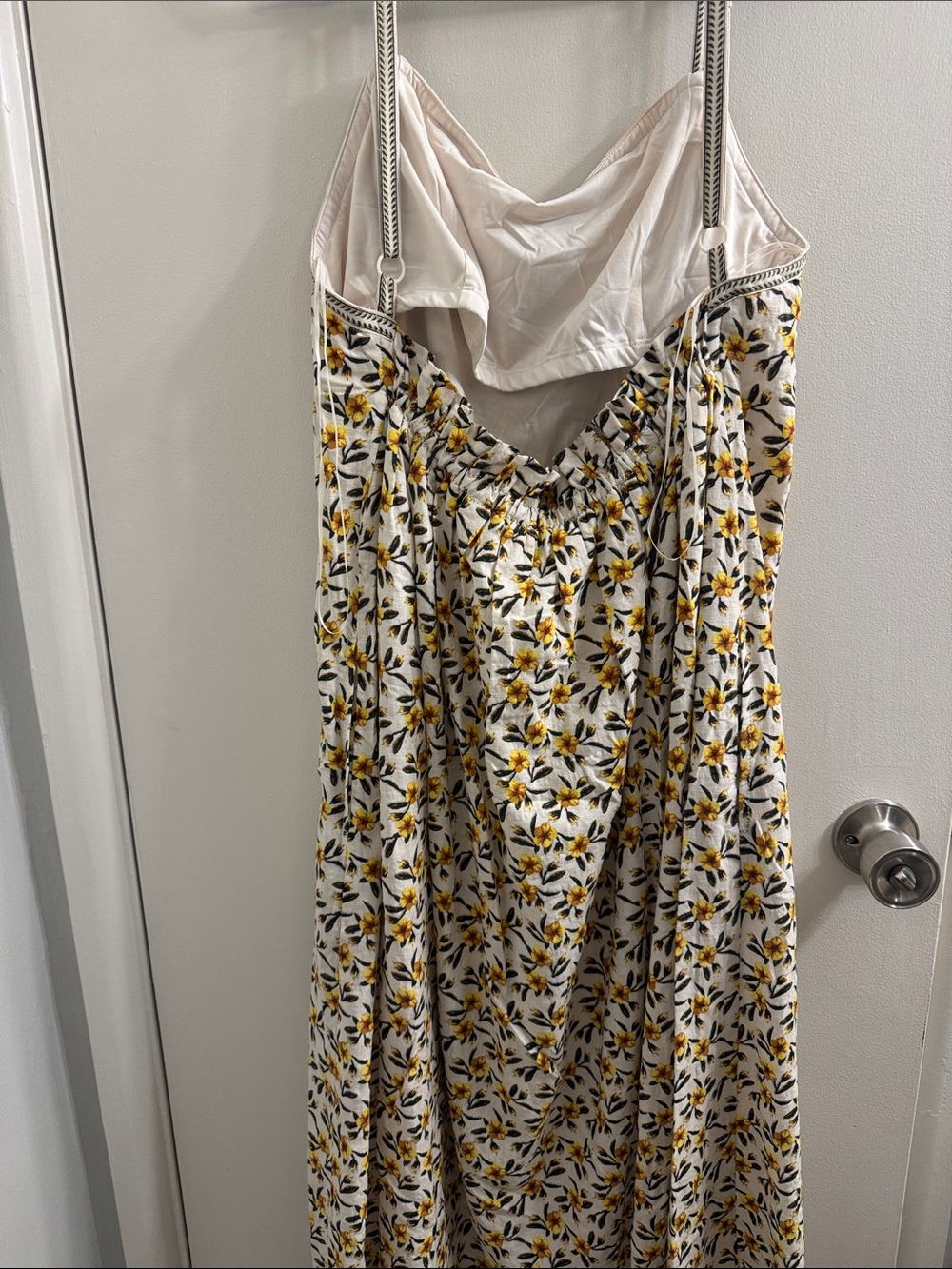 Max Studio Cream Slip Maxi Skirt with Yellow Floral Print - Picture 4 of 12